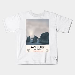 Avebury Wiltshire travel poster Kids T-Shirt